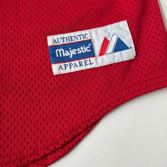 Florida College Mens XL Majestic Vintage Baseball Jersey #33 Red Blue White Mesh - Picture 7 of 12